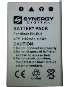 Synergy Digital Camera Battery, Compatible with Nikon Coolpix P80 Digital Camera, (li-ion, 3.7V, 1100 mAh) Ultra High Capacity, Replacement for Nikon EN-EL5 Battery