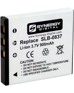 Synergy Digital Camera Battery, Compatible with Samsung Digimax L60 Digital Camera, (li-ion, 3.7V, 900 mAh) Ultra High Capacity, Replacement for Samsung SLB-0837 Battery